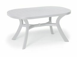 Table de jardin ovale KAZAK 145 cm blanc
