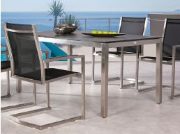 Table repas MARBELLO gris/noir 160 cm
