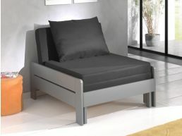 Canapé-lit ALIZE 80x200 cm pin gris