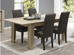 Table repas allongeable HERMIONE 170 > 220 cm chêne printemps/gris rocher