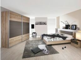 Chambre complète BARCENA 160x200 cm sanremo/gris lave