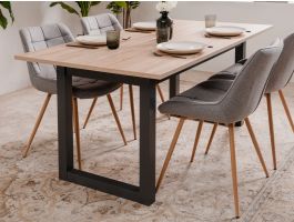 Table repas DENZEL 160 cm chêne artisan/anthracite