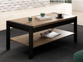 Table basse ATIK 120 cm noir/chêne taurus