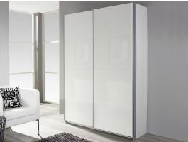 Garde-robe MINOTOR 2 portes coulissantes 136 cm blanc