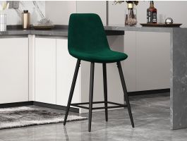 Tabouret de bar BOYATA velours vert