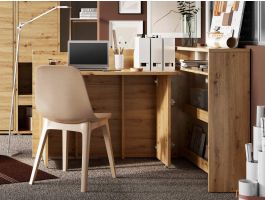 Bureau escamotable CONCEPTION PRO chêne artisan gauche