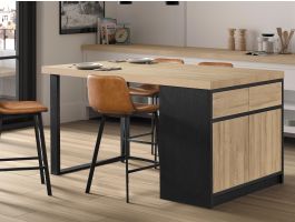 Ilot de cuisine ILOAN 230 cm chêne français