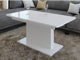 Table basse OPTIMUS 120 > 167,5 cm avec allonge blanc brillant