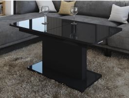 Table basse OPTIMUS 120 > 167,5 cm avec allonge noir brillant