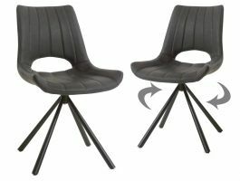 Lot de 2 chaises pivotantes NERO noir vintage