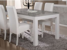 Table repas ROMEO 190 marbre/blanc