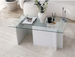 Table basse rectangulaire CAPELLA 105 cm blanc