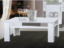 Table basse LUXOR 100 cm blanc/argent