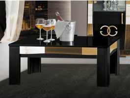 Table basse LUXOR 100 cm noir/or