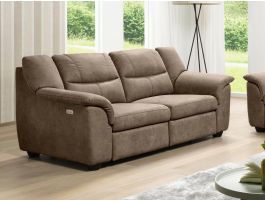 Canapé relax électrique OSIRIS 2 places tissu brun