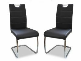 Lot de 4 chaises ELIA éco-cuir noir