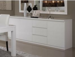 Buffet/bahut ROMEO 3 portes et 3 tiroirs blanc laque