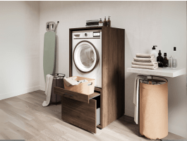 Meuble WASHING 1 machine MEDIUM noyer