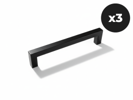 Lot de 3 poignées WASHING noir