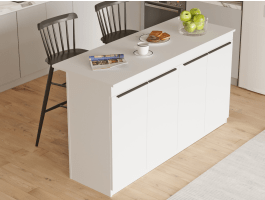 Îlot de cuisine ORTAMI 160 cm blanc