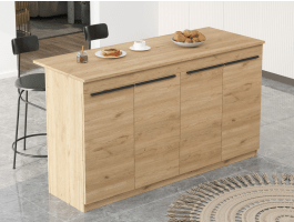 Îlot de cuisine ORTAMI 160 cm chêne brun