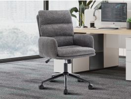 Chaise de bureau AIMONS tissu raven gris foncé