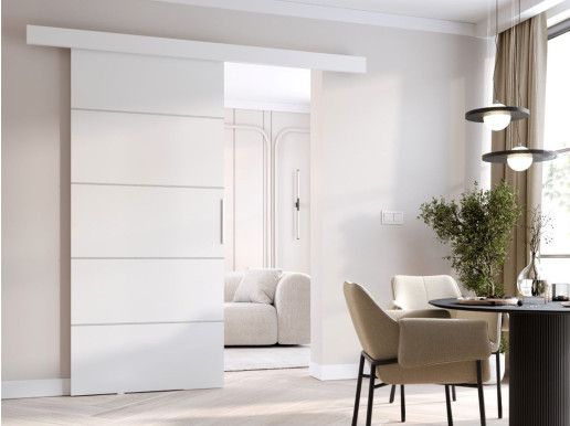 Porte coulissante CLOVIS 86 cm blanc