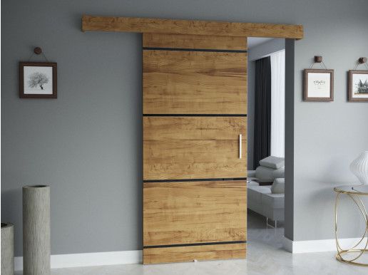 Porte coulissante SALIBA chêne artisan