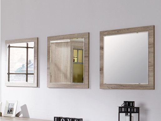 Lot de 3 miroirs YORKO chêne cristal clair
