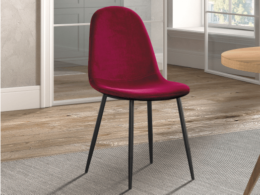 Chaise BOYA velours bordeaux