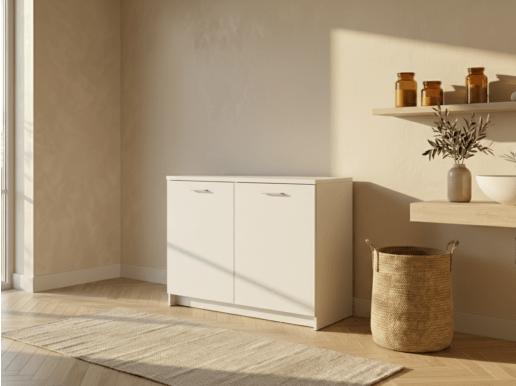 Meuble bas WASHING 2 portes blanc