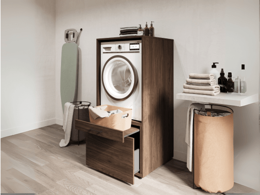 Meuble WASHING 1 machine MEDIUM noyer