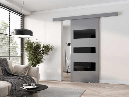 Porte coulissante CORWEL 106 cm gris