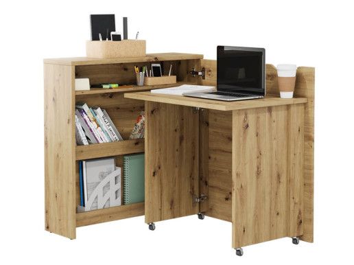 Bureau escamotable CONCEPTION SLIM chêne artisan droite