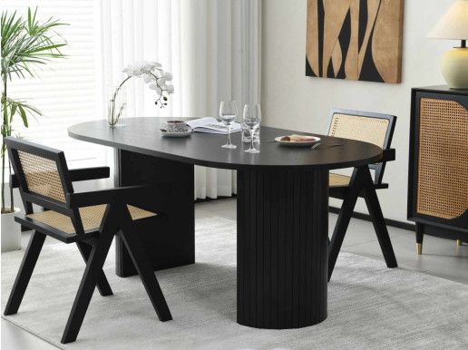 Table repas ovale LUNARA 180 cm chêne noir