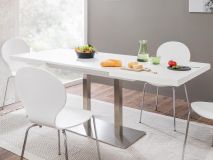 Table à manger extensible QUADRI 120 cm blanc