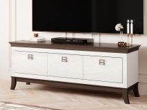 Meuble tv-hifi TIROSA 3 tiroirs blanc brillant