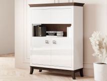 Armoire TIROSA 2 portes blanc brillant avec led