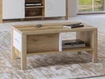 Table basse OLIANNE 90 cm chêne naturel/blanc