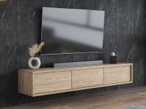 Meuble tv-hifi FRUNDA 3 portes battantes chêne