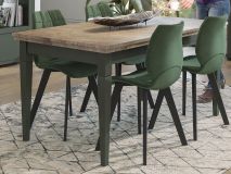 Table repas extensible EVOCO 160 > 240 cm chêne ribbec/vert