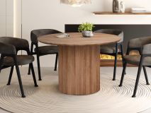 Table repas ronde LARUSSO 120 cm chêne vielli