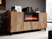 Buffet/bahut cheminée VEGAS 2 portes chêne wotan