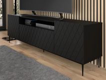 Meuble tv-hifi DINA II 3 portes 145 cm noir