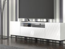 Meuble tv-hifi DINA II 3 portes 145 cm blanc