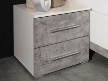 Table de chevet SIEG 2 tiroirs blanc alpin/gris pierre
