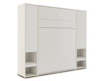 Lit mural escamotable CONCEPTION PRO 140x200 cm  cachemire (vertical) avec armoires avec matelas