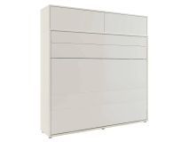 Lit mural escamotable CONCEPTION PRO 160x200 cm cachemire (horizontal) avec surmeuble et matelas