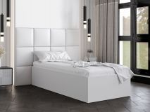 Lit BELINI DELUXE 90x200 cm blanc avec tête de lit blanc