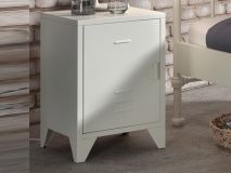 Table de chevet BRONNA 1 porte blanc mat